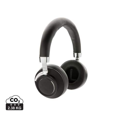 Casque audio en aluminium et PU avec BT 4.2 pour une connexion rapide et stable jusqu'à 10 mètres et batterie de 250 mAh qui vous permet d'écouter de la musique jusqu'à 8 heures. Avec un microphone et une fonction pour répondre aux appels. Le casque peut se plier à plat dans la pochette. Emballé dans une boite cadeau.<br /><br />HasBluetooth: True