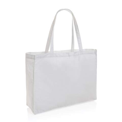 Tell a true story about sustainability and wear it with pride! Carry all your essentials in this functional recycled 145 gsm cotton tote bag. The tote bag features a 14cm gusset for extra storage and is embedded with AWARE™ tracer technology. With AWARE™, the use of genuine recycled fabric materials (70% rcotton/30% rpet) and water reduction impact claims are guaranteed. Save water and use genuine recycled fabrics. If you choose this item you save 860 litres of water. With the focus on water, 2% of proceeds of each Impact product sold will be donated to Water.org. Water savings are based on figures when compared to conventional fibre. This calculated indication is based on reliable LCA data as published by Textile Exchange in their Material Snapshots 2016.<br /><br />PVC free: true