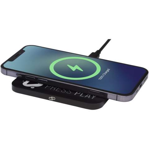 The Hybrid 15W premium wireless charging pad is an asset for any office desk. It can easily fit into a laptop bag pockets due to its ultra-slim design. Made of durable aluminum housing combined with an anti-slip TPU leather charging pad. With up to 15W wireless charging output, devices are fully powered quickly. Compatible with all Qi devices (iPhone 8 or above and Android devices that support wireless charging). Features built-in FOD (Foreign Object Detection) to identify unwanted objects and ensure a smooth charging process. Delivered in a premium kraft paper box with a colourful sticker. Type C charging cable is included.