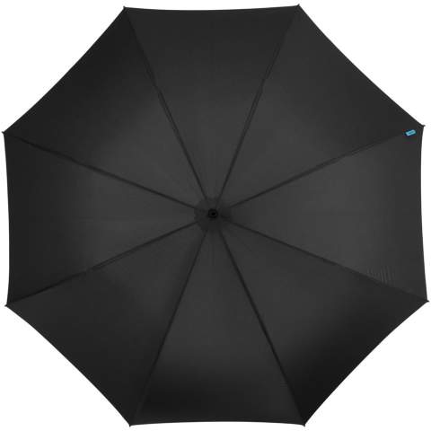 Parapluie au design exclusif avec baleines en fibre de verre, mât en métal et poignée en plastique avec revêtement caoutchouc. Le parapluie est présenté dans une pochette cadeau assortie à la toile.