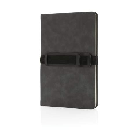 Be ready and prepared for any meeting with this deluxe hardcover PU notebook. Stylish and soft to the touch. The notebook features 80 sheets/160 pages of 70 gm/s cream coloured lined pages. The front of the notebook features a horizontal elastic strap which holds your pen and phone.<br /><br />NotebookFormat: A5<br />NumberOfPages: 160<br />PaperRulingLayout: Lined pages