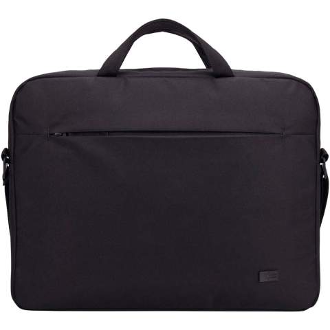 The Cases Logic Invigo laptop bag has padded storage for a laptop and tablet, and other thoughtful features for everyday use. The bag is made with a 100% recycled 600D polyester exterior and 150D polyester lining. Featuring a padded 15.6'' laptop compartment as well as a 12.9'' tablet sleeve. The interior has organisation pockets, and in the front there is a zipped pocket for small items such as keys. The pocket on the back panel keeps vital items like passport or wallet hidden yet close at hand. The bag also features a luggage pass-through strap to attach the bag to rolling luggage for effortless travel.