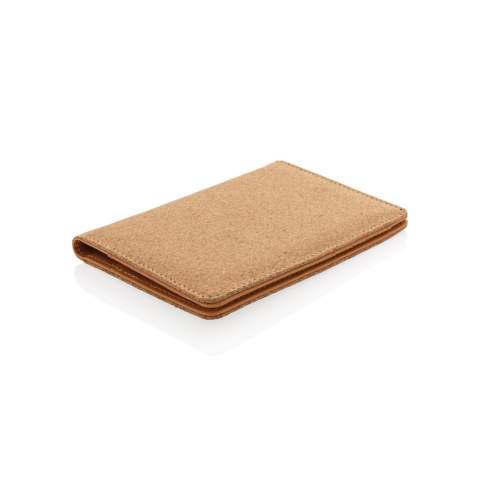 Beautifully made from natural cork and with secure RFID protection passport cover. The RFID-blocking material protects against identity theft and electronic pickpocketing. 3 easy access card slots and pocket for notes on the left side.