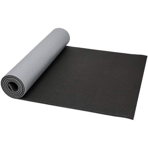 Two-tone yoga mat with a textured surface and excellent grip. A 6mm cushioned thickness for comfort in kneeling, sitting, and other poses. Light enough to roll up and carry around in the mesh pouch with shoulder strap. Available in a matching range of colours to match or contrast with the yoga block. Large decoration area on the carrying pouch. Size: 170 X 60 cm.