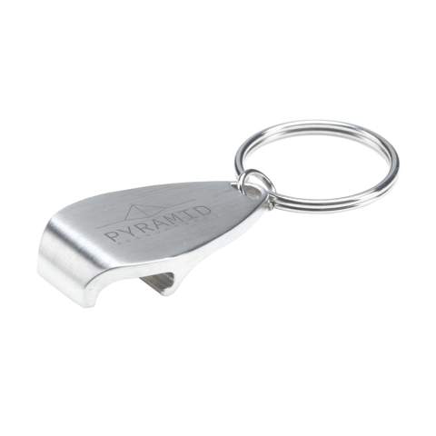 Stylish matte metal keyring and bottle opener. Each item is supplied in an individual brown cardboard envelope.