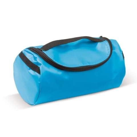 Handy toiletry bag made of sturdy material. The bag is completely lined and has mesh pockets inside.