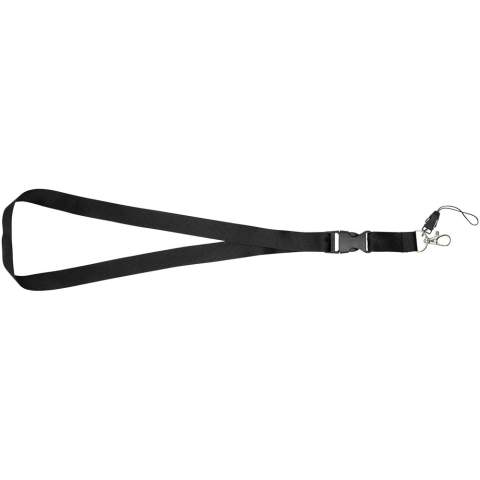 Multifunktions-Lanyard mit abnehmbarer Schnalle, ovalem Haken mit Krokodilklemme und Handyhalter. Ideal für das Befestigen von Namensschildern, Ausweisen oder Schlüsseln. Ein einer breiten Farbpalette mit beeindruckenden Logogrößen ist dies das umfassendste verfügbare Angebot. Einrichtungsgebühr für zweite Position entfällt, wenn auf beiden Seiten eine Werbeanbringung mit demselben Bildmaterial erfolgt.