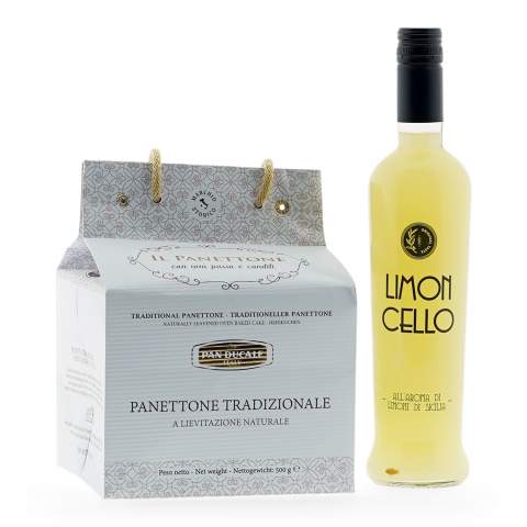 Panettone und Limoncello Weihnachtsgeschenk