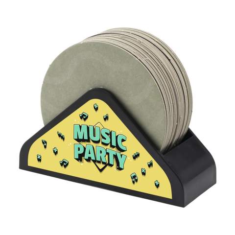 WoW! Triangular beer coaster holder made from recycled plastic. Suitable for storing all common sizes of felt pads. With plenty of space for a striking print on both sides. Made in Germany.