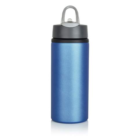 Strong and durable 600ml single wall sport bottle with twist-on lid and flip-top drinking spout. BPA free.