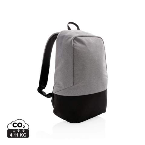 Go to school or off to work carrying all your daily essentials safely protected in this anti-theft backpack. Includes 15" padded laptop pocket. This lightweight and durable backpack features compact and minimalist construction. Incorporating RFID protected sleeve pockets. Made out of 600D two tone polyester & PVC free.<br /><br />FitsLaptopTabletSizeInches: 15.6<br />PVC free: true