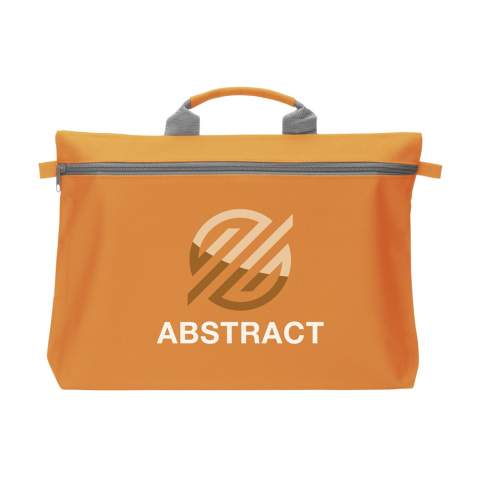 Versatile document bag made from 600D polyester with reinforced handle and full-width zip.