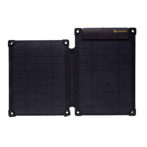 10W double foldable solar panel that allows direct charging to your mobile device, speaker, powerbank or other device. Simply connect your cable to the device while the panel is in sunlight and start charging. Charge rate depends on conditions. The panel uses high quality monocrystalline solar panels with 21% conversion rate. With USB A and Type C output ( max 5V/1A) and charge indicator to show charging speed. Charging speed solar: 5V/2000mA. Made with PET material and RCS certified recycled ABS. Including integrated stand function to use the solar panels at an optimal angle. IPX 6 waterproof. Packed in FSC® mix packaging.<br /><br />PVC free: true