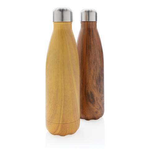 Diese vakuumisolierte Stainless Steel Flasche im schlichten Design hat ein 360 Grad Rundum-Druck im Holz-Designund hält Ihre Getränke bis zu 15h kalt sowie bis zu 5h warm. Kapazität 500ml. BPA frei. Nur Handwäsche.<br /><br />HoursHot: 5<br />HoursCo...