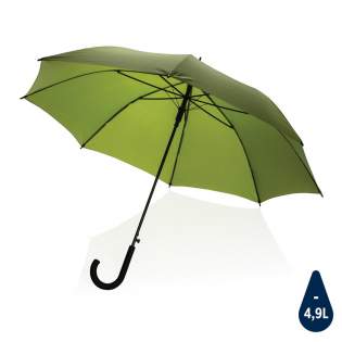 No greenwashing, but telling a true story about sustainability! This Impact umbrella is made with 190T RPET pongee with AWARE™ tracer. With AWARE™, the use of genuine recycled fabric materials and water reduction impact claims are guaranteed, by using the AWARE disruptive physical tracer and blockchain technology. Save water and use genuine recycled fabrics. With the focus on water 2% of proceeds of each Impact product sold will be donated to Water.org. When rain and heavy winds approach, this 23-inch auto open umbrella lets you stay dry and comfortable. Metal frame, fibreglass ribs and PP handle. This umbrella canopy has saved 4,9 litres of water and is made of 8,2 PET bottles (500ml). Water savings are based on figures when compared to conventional fibre. This calculated indication is based on reliable LCA data as published by Textile Exchange in their Material Snapshots 2016.