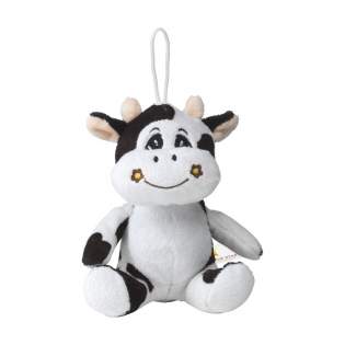 Plush toy from the Animal Friend Series. This cow is very soft, with an embroidered snout and hanging loop.