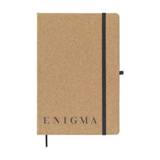 Environmentally friendly, A5 size notebook with cork cover. Includes a pad with approx. 80 sheets of cream-coloured, lined FSC paper (70 g/m²). With handy pen loop, rubber band and reading ribbon.