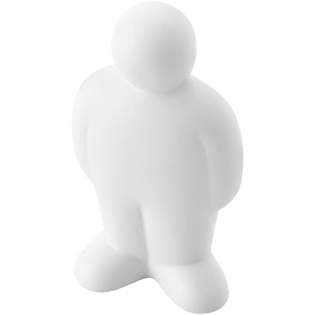 Stress reliever in the shape of a person. Stress relievers vary slightly in density, colour, size and weight due to mold process which may prevent precise and uniform imprint. Imprint may break up. No half-tones.