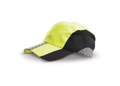 Toppoint design casquette fabriquée en matériau réfléchissant. Pas de brassard autour du bras ou de la jambe mais juste une casquette. De cette manière, vous serez visible pendant votre jogging ou votre promenade du soir.