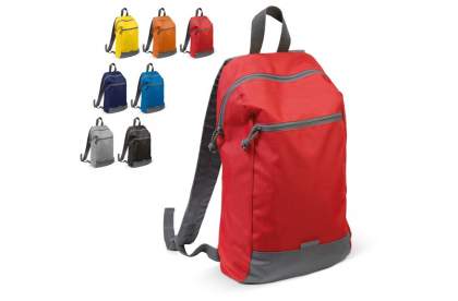 Convenient backpack to go to the gym or for everyday use. The pocket on the front can be closed with a zipper to store your valuables. A small patch of reflective material gives added visibility in the dark.