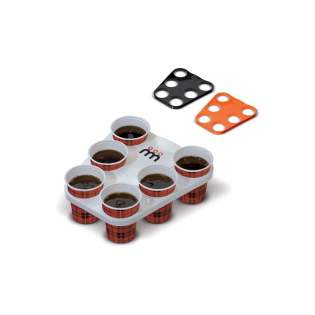 A tray for six cups or glasses, suitable for many models of (coffee) cups.