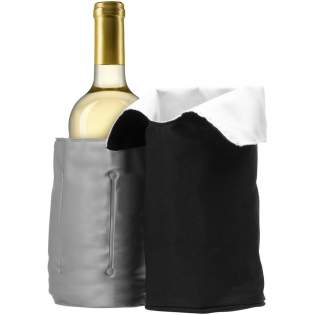 Wine cooler sleeve that is foldable making it easy to handle and store. The inner gel coat should be placed in the freezer, and when frozen placed back and the cooler sleeve is ready to be used.