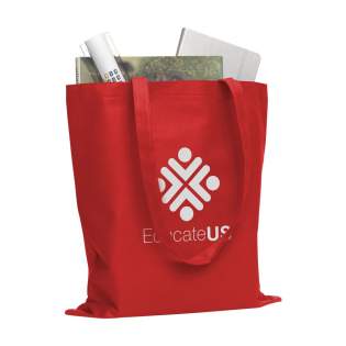 Shopping bag with long handles, made of an ultra light, non-woven material (80 g/m²).
